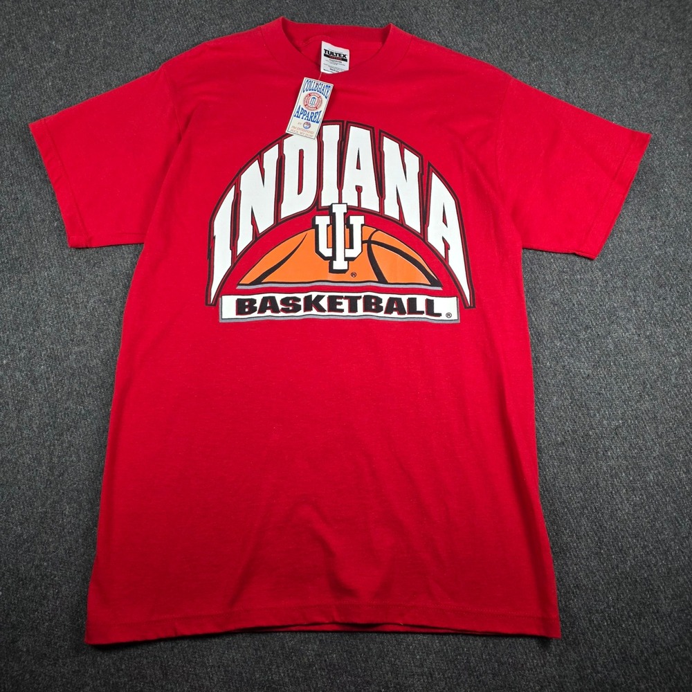 Vintage‎ 90s Tultex Indiana Basketball T-Shirt Men Medium Red IU Made In USA NWT